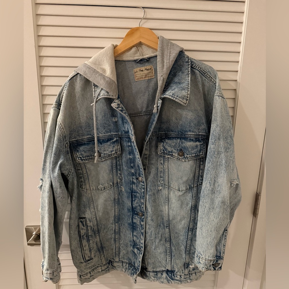 Free People Flawless Hooded Denim Jacket